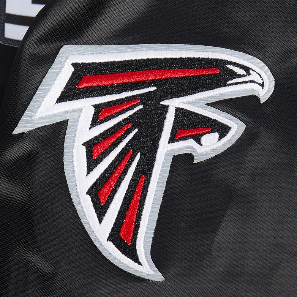 NFL ATLANTA FALCONS CLASSIC WOMEN'S SATIN JACKET (BLACK)
