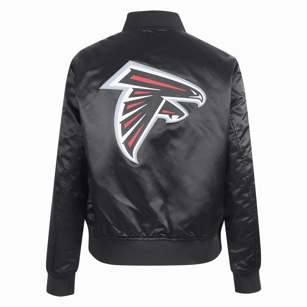 NFL ATLANTA FALCONS CLASSIC WOMEN'S SATIN JACKET (BLACK)