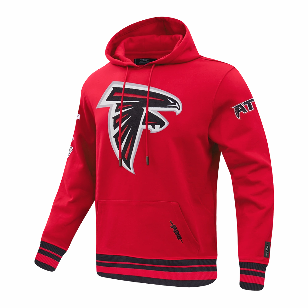 NFL ATLANTA FALCONS MASHUP MEN'S RIB PULLOVER HOODIE (RED/BLACK)