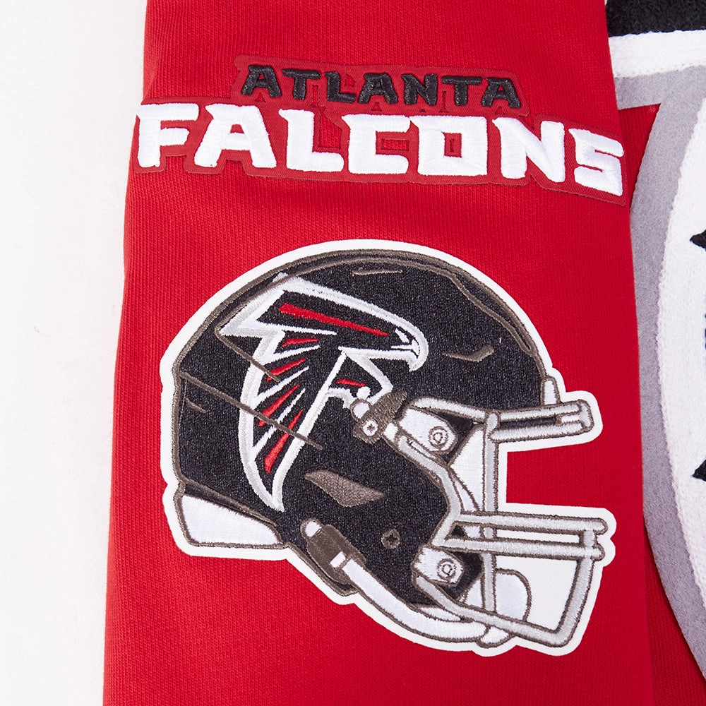 NFL ATLANTA FALCONS MASHUP MEN'S RIB PULLOVER HOODIE (RED/BLACK)