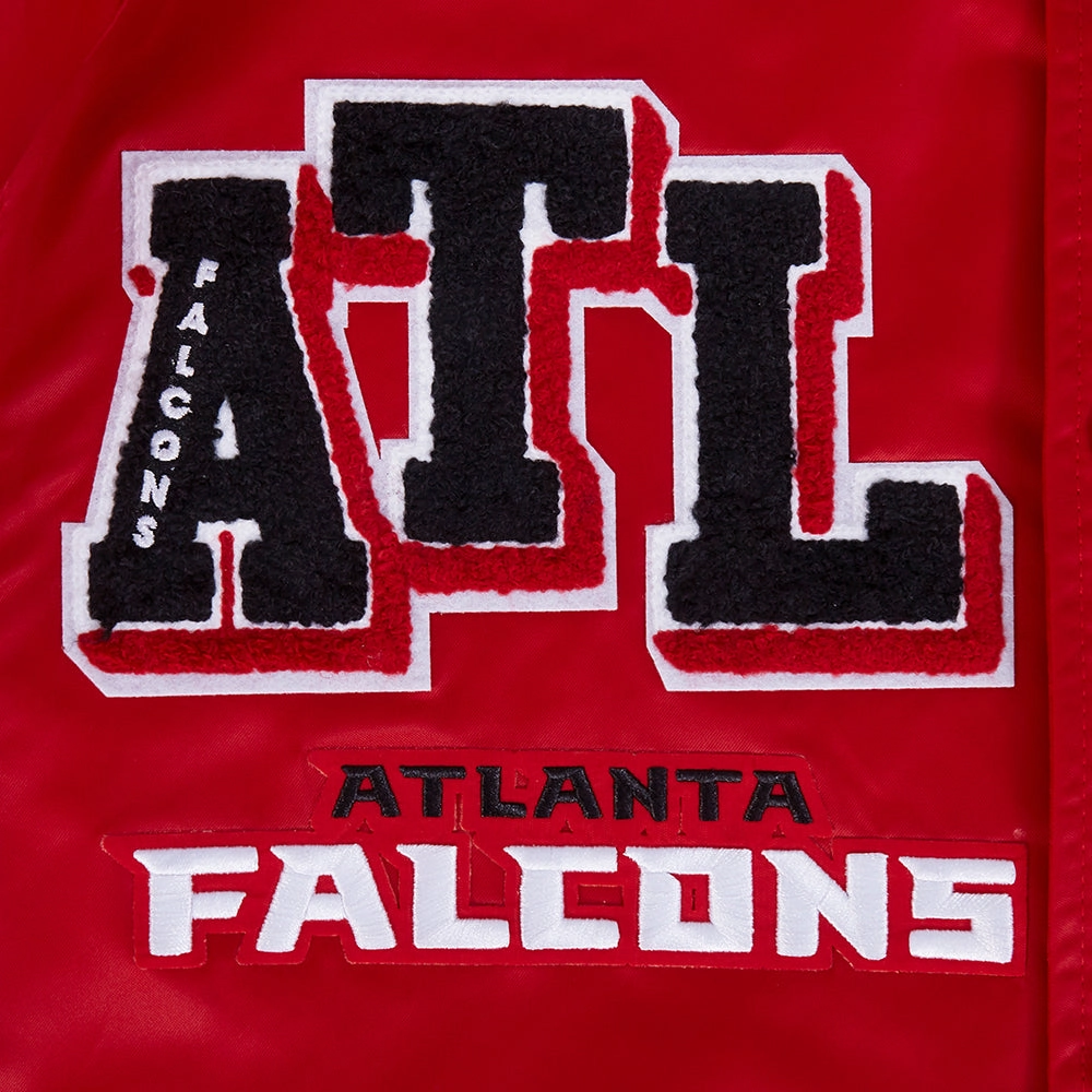 NFL ATLANTA FALCONS MASHUP MEN'S RIB SATIN JACKET (RED/BLACK)