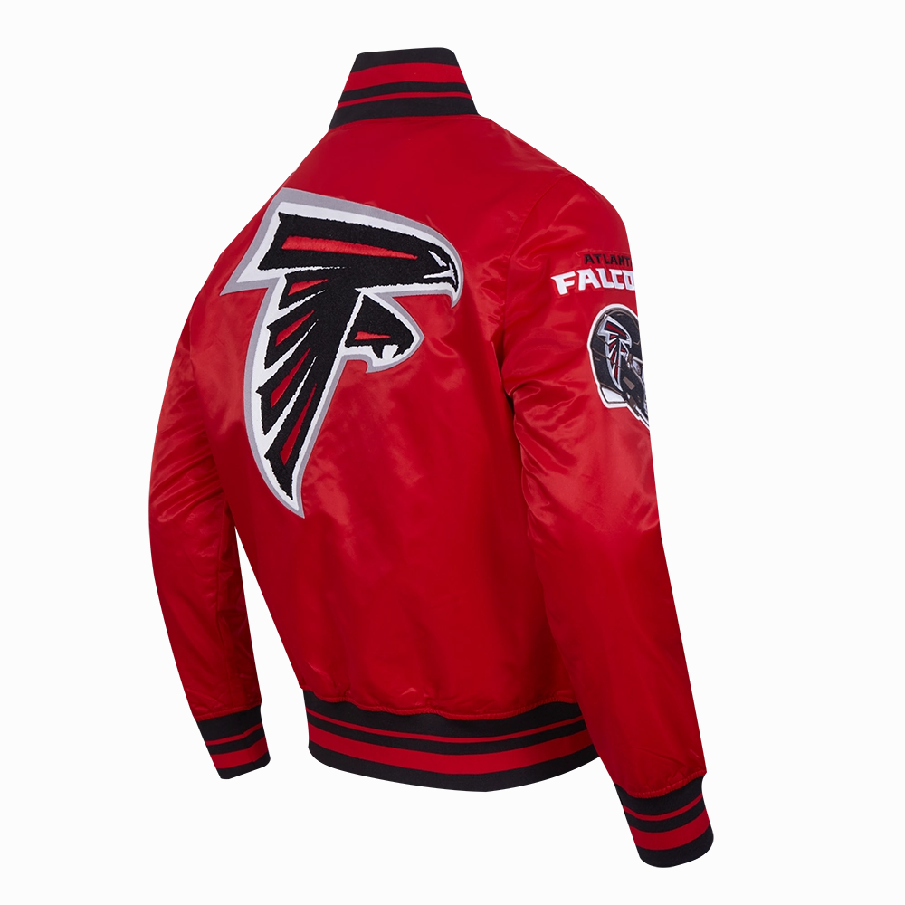 NFL ATLANTA FALCONS MASHUP MEN'S RIB SATIN JACKET (RED/BLACK)
