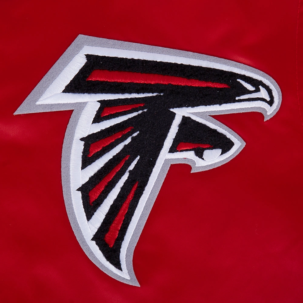NFL ATLANTA FALCONS MASHUP MEN'S RIB SATIN JACKET (RED/BLACK)
