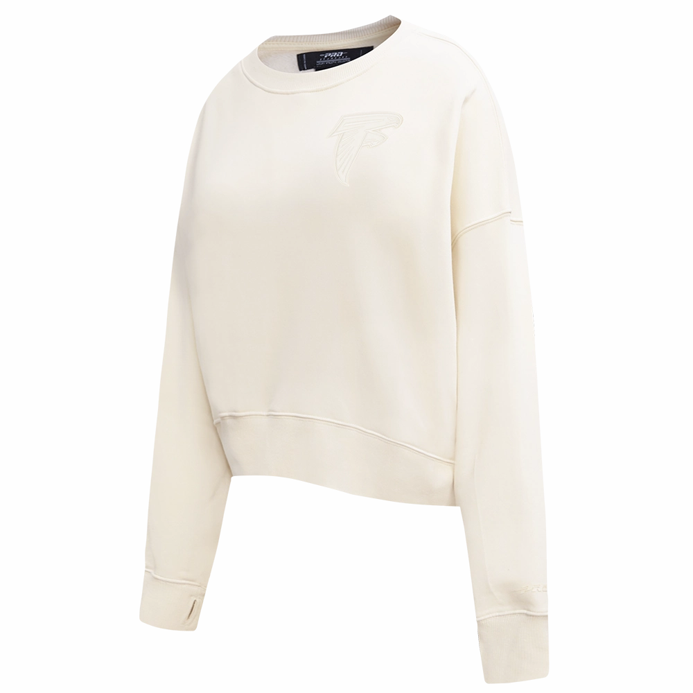 NFL ATLANTA FALCONS NEUTRAL WOMEN'S FLEECE CREWNECK (EGGSHELL)