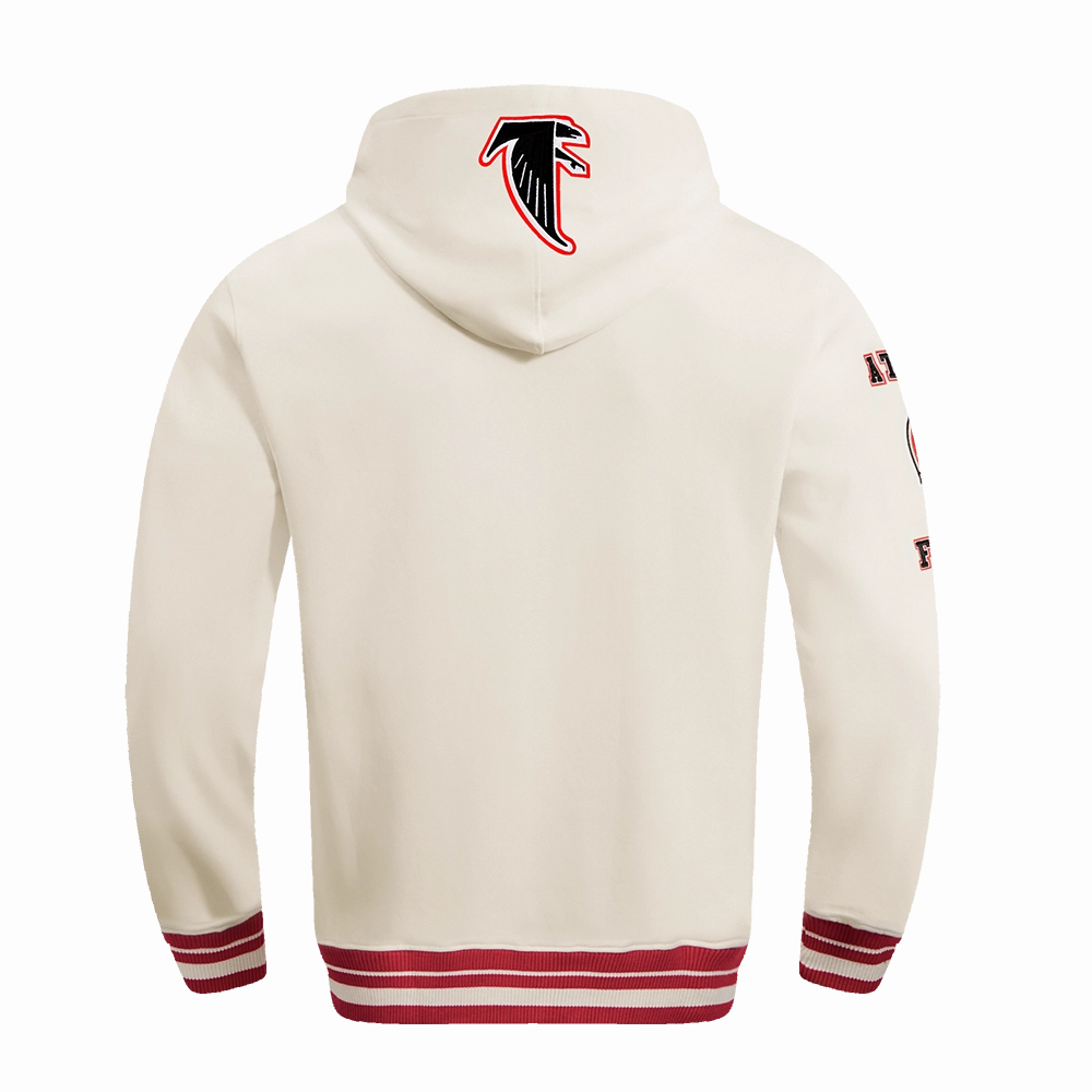 NFL ATLANTA FALCONS RETRO CLASSIC MEN'S PULLOVER HOODIE (EGGSHELL/ RED)