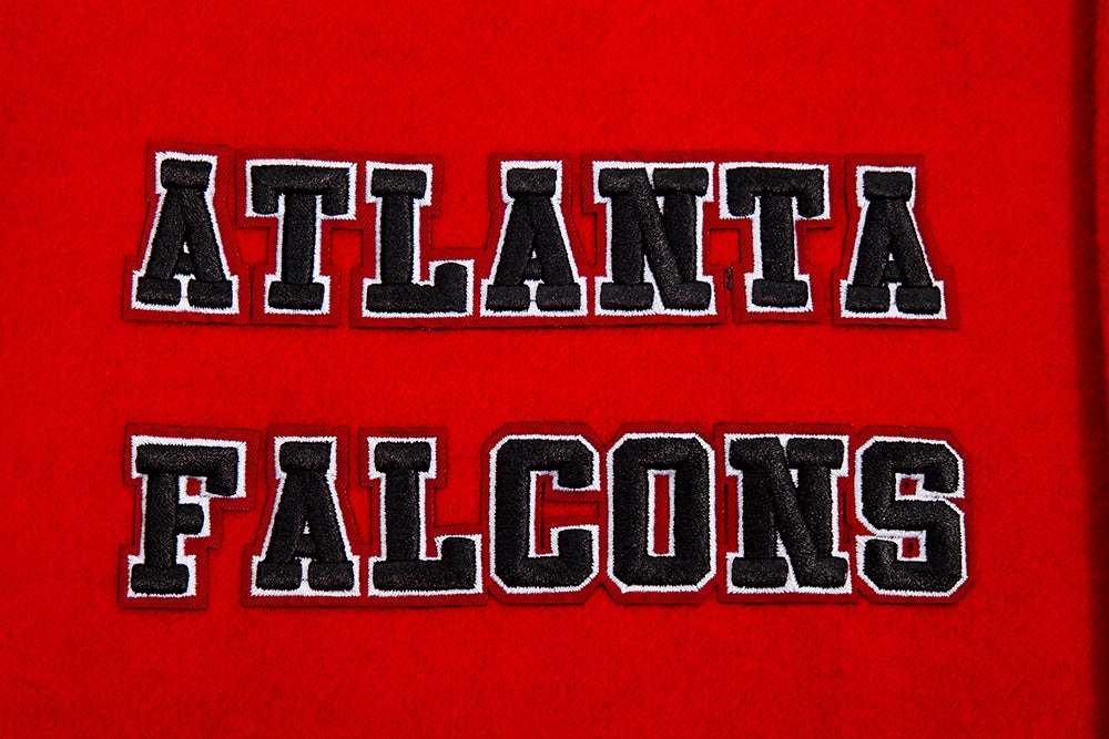 NFL ATLANTA FALCONS RETRO CLASSIC MEN'S RIB WOOL VARSITY JACKET (RED/BLACK)