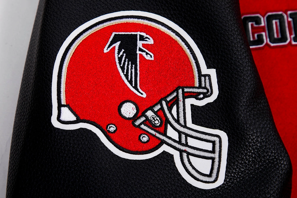 NFL ATLANTA FALCONS RETRO CLASSIC MEN'S RIB WOOL VARSITY JACKET (RED/BLACK)