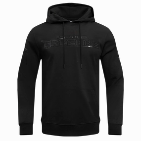 NFL ATLANTA FALCONS TRIPLE BLACK MEN'S DOUBLE KNIT PULLOVER HOODIE (TRIPLE BLACK MEN'S)