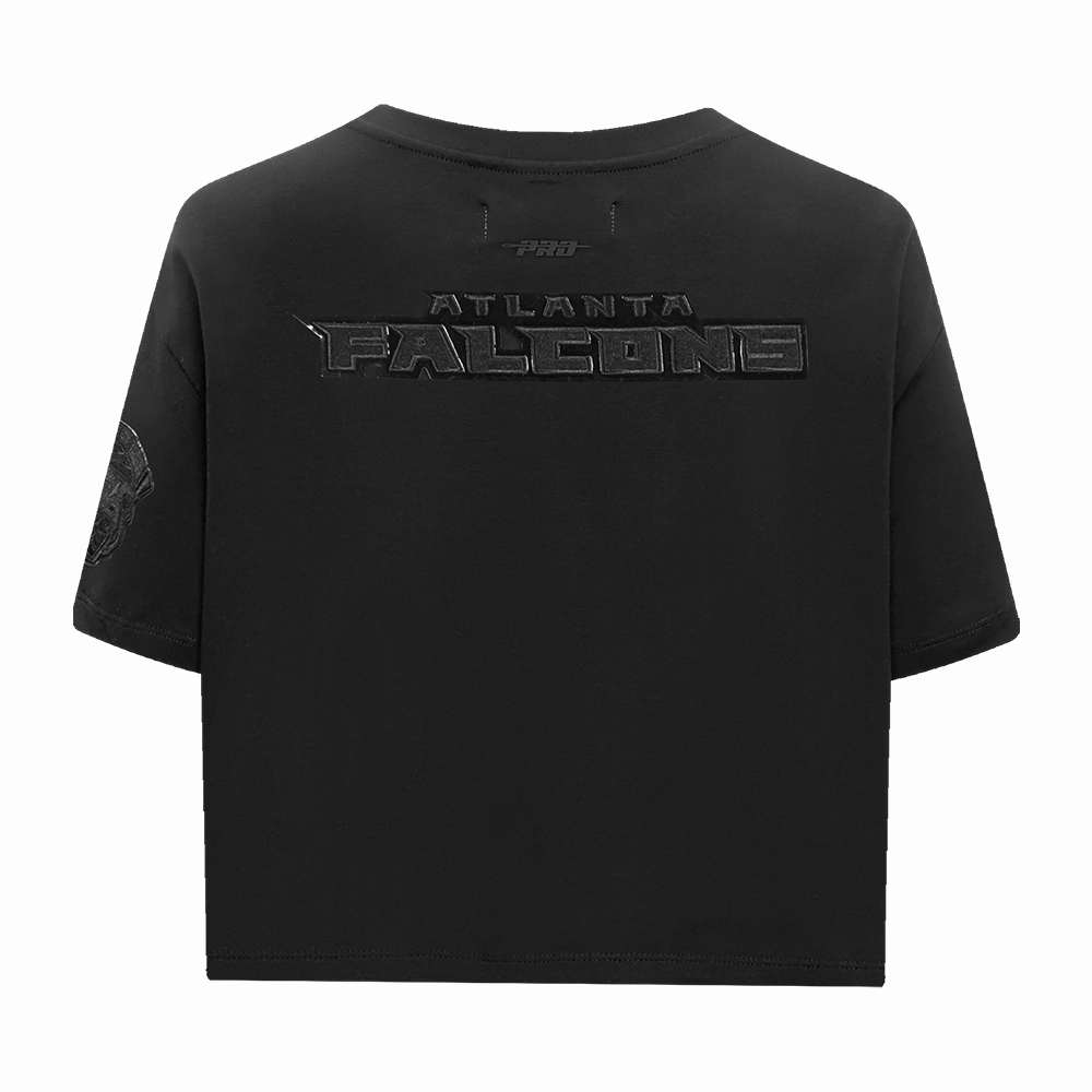 NFL ATLANTA FALCONS TRIPLE BLACK WOMEN'S SINGLE JERSEY BOXY TEE (TRIPLE BLACK)