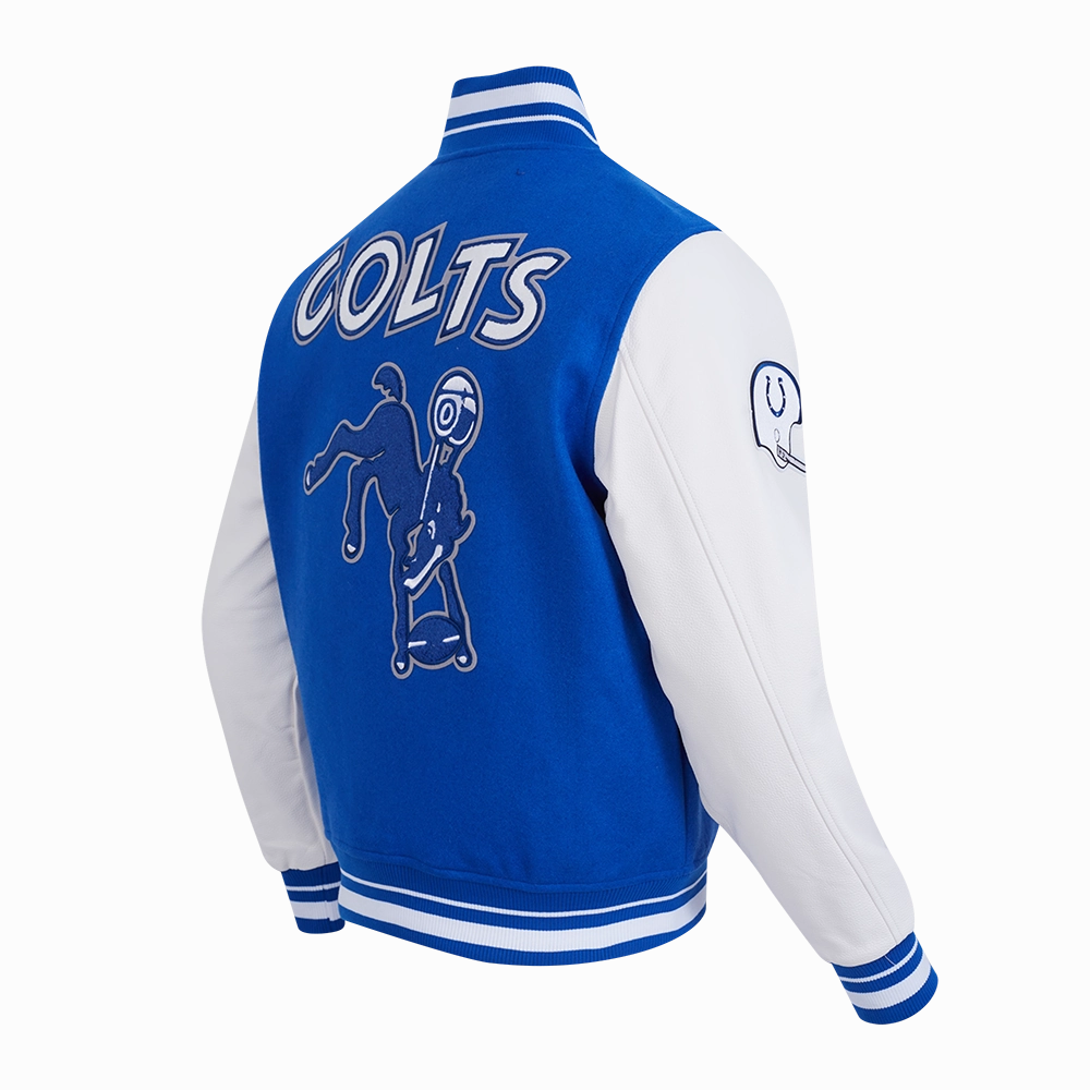 NFL BALTIMORE COLTS RETRO CLASSIC MEN'S RIB WOOL VARSITY JACKET (ROYAL BLUE/WHITE)