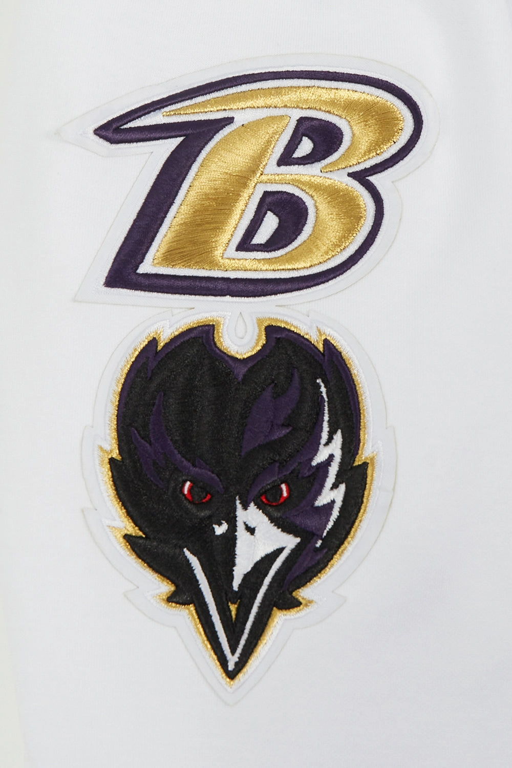 NFL BALTIMORE RAVENS CLASSIC CHENILLE DK FULL ZIP PULLOVER HOODIE (WHITE)