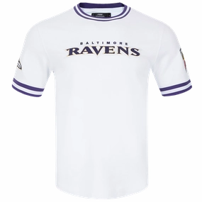 NFL BALTIMORE RAVENS CLASSIC CHENILLE DOUBLE KNIT TEE (WHITE)