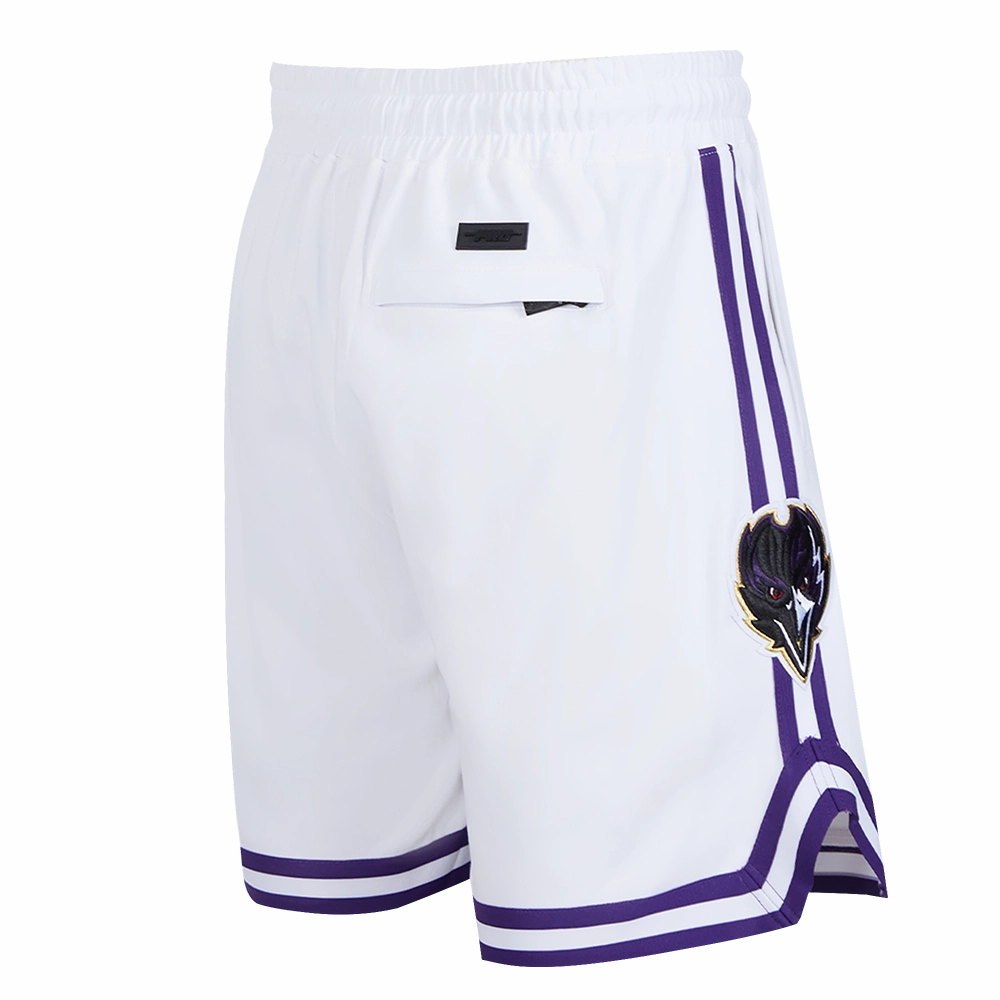 NFL BALTIMORE RAVENS CLASSIC CHENILLE MEN'S DK SHORT (WHITE)