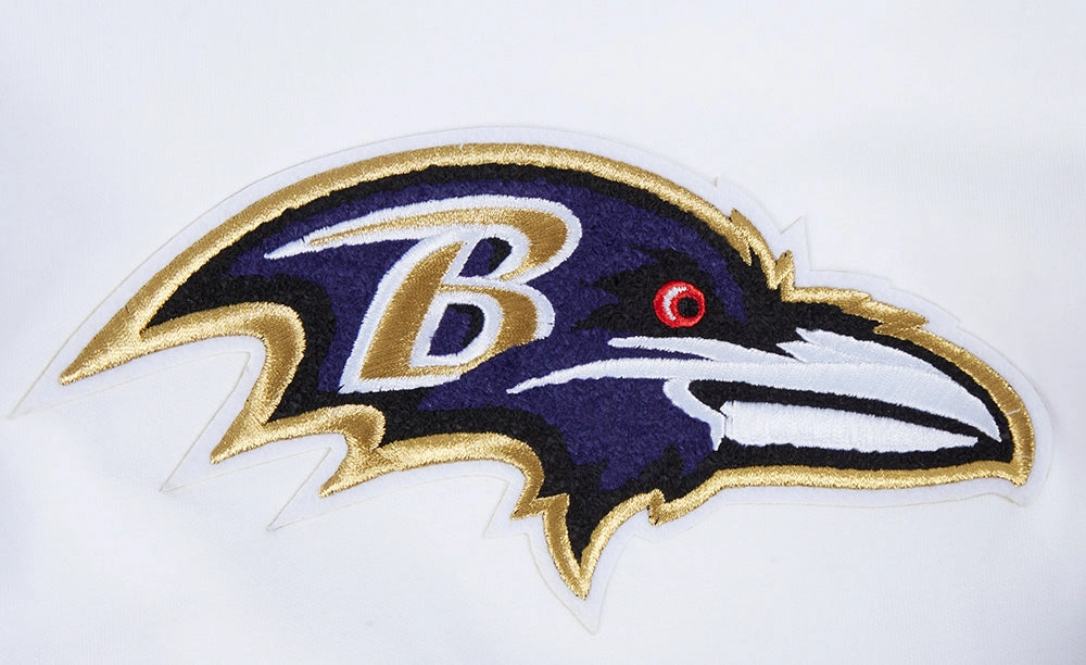 NFL BALTIMORE RAVENS CLASSIC CHENILLE MEN'S DK SHORT (WHITE)
