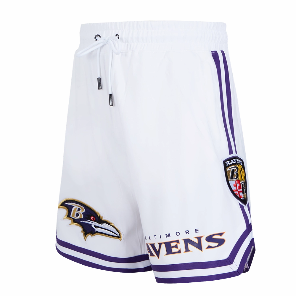 NFL BALTIMORE RAVENS CLASSIC CHENILLE MEN'S DK SHORT (WHITE)