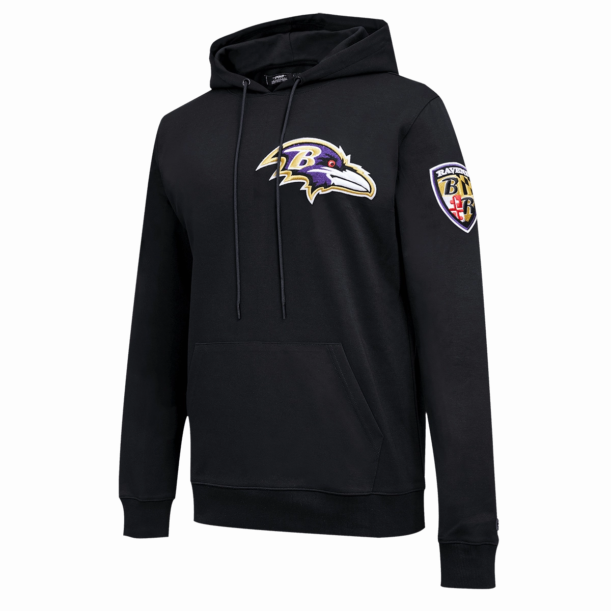 NFL BALTIMORE RAVENS CLASSIC CHENILLE MEN'S PULLOVER HOODIE (BLACK)