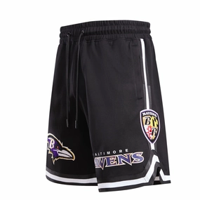 NFL BALTIMORE RAVENS CLASSIC CHENILLE MEN'S SHORT (BLACK)