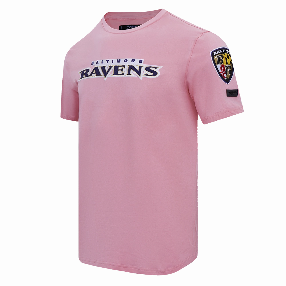 NFL BALTIMORE RAVENS CLASSIC CHENILLE SINGLE JERSEY TEE (PINK)