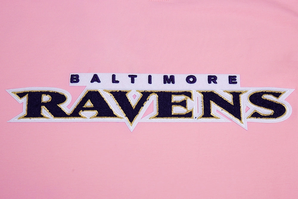 NFL BALTIMORE RAVENS CLASSIC CHENILLE SINGLE JERSEY TEE (PINK)
