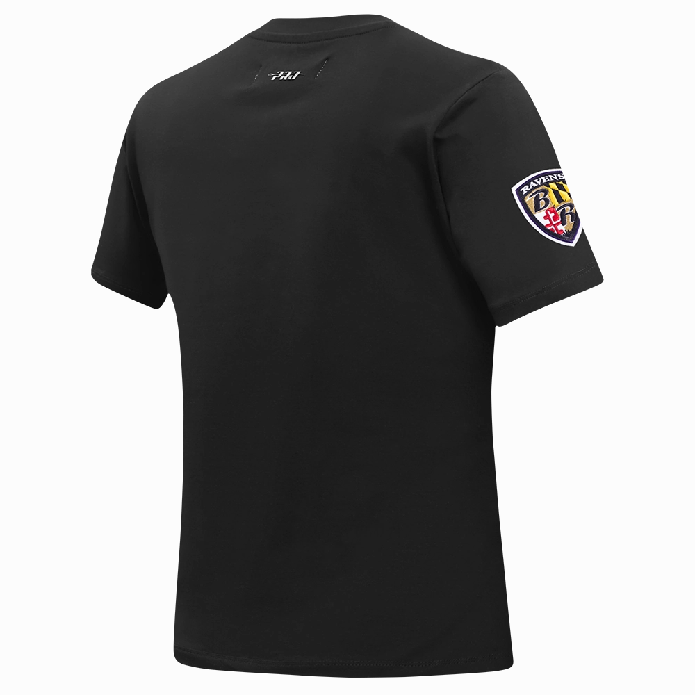 NFL BALTIMORE RAVENS CLASSIC SHORT SLEEVE WOMEN'S SLIM FIT TEE (BLACK)