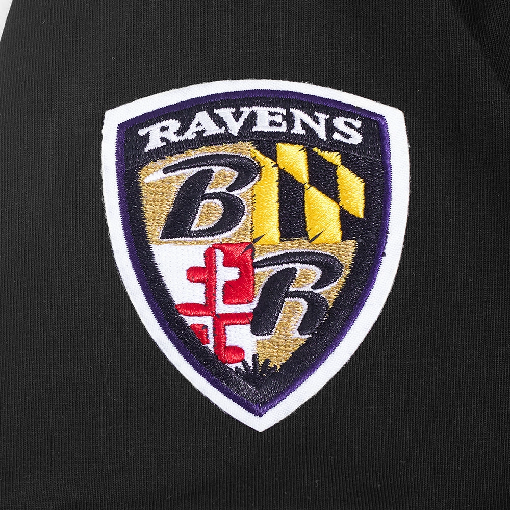 NFL BALTIMORE RAVENS CLASSIC SHORT SLEEVE WOMEN'S SLIM FIT TEE (BLACK)