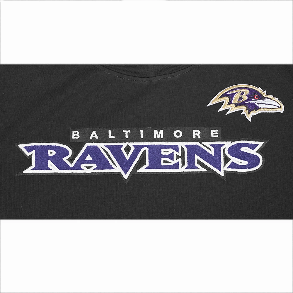 NFL BALTIMORE RAVENS CLASSIC SHORT SLEEVE WOMEN'S SLIM FIT TEE (BLACK)