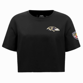 NFL BALTIMORE RAVENS CLASSIC WOMEN'S BOXY TEE (BLACK)
