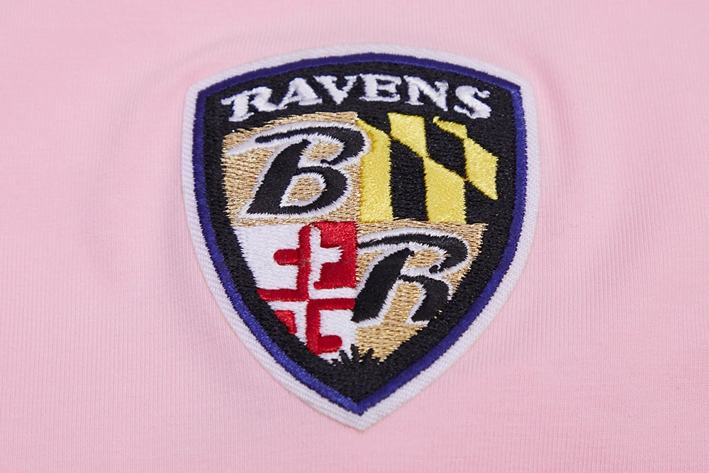 NFL BALTIMORE RAVENS CLASSIC WOMEN'S BOXY TEE (PINK)