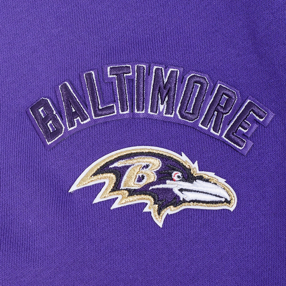 NFL BALTIMORE RAVENS CLASSIC WOMEN'S FLC CROPPED PO HOODIE (PURPLE)