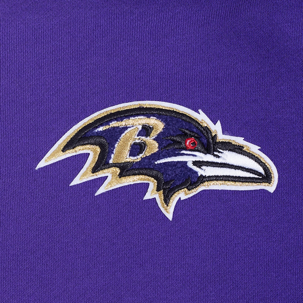 NFL BALTIMORE RAVENS CLASSIC WOMEN'S FLC CROPPED PO HOODIE (PURPLE)