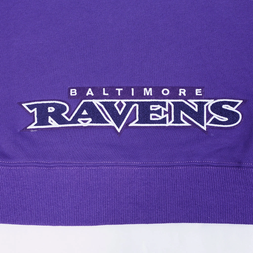NFL BALTIMORE RAVENS CLASSIC WOMEN'S FLC CROPPED PO HOODIE (PURPLE)