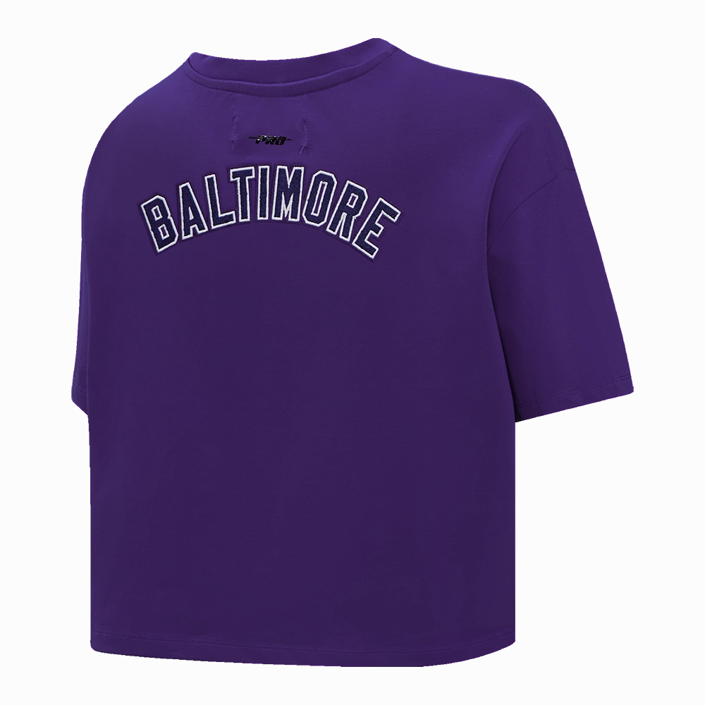 NFL BALTIMORE RAVENS CLASSIC WOMEN'S SINGLE JERSEY BOXY TEE (PURPLE)