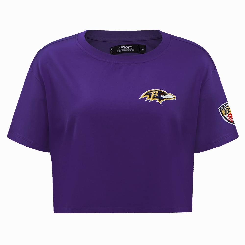 NFL BALTIMORE RAVENS CLASSIC WOMEN'S SINGLE JERSEY BOXY TEE (PURPLE)