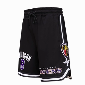 NFL BALTIMORE RAVENS LAMAR JACKSON #8 MEN'S SHORT (BLACK)