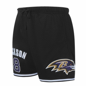NFL BALTIMORE RAVENS LAMAR JACKSON #8 MESH MEN'S SHORT (BLACK)