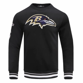NFL BALTIMORE RAVENS MASHUP MEN'S RIB CREWNECK (BLACK)