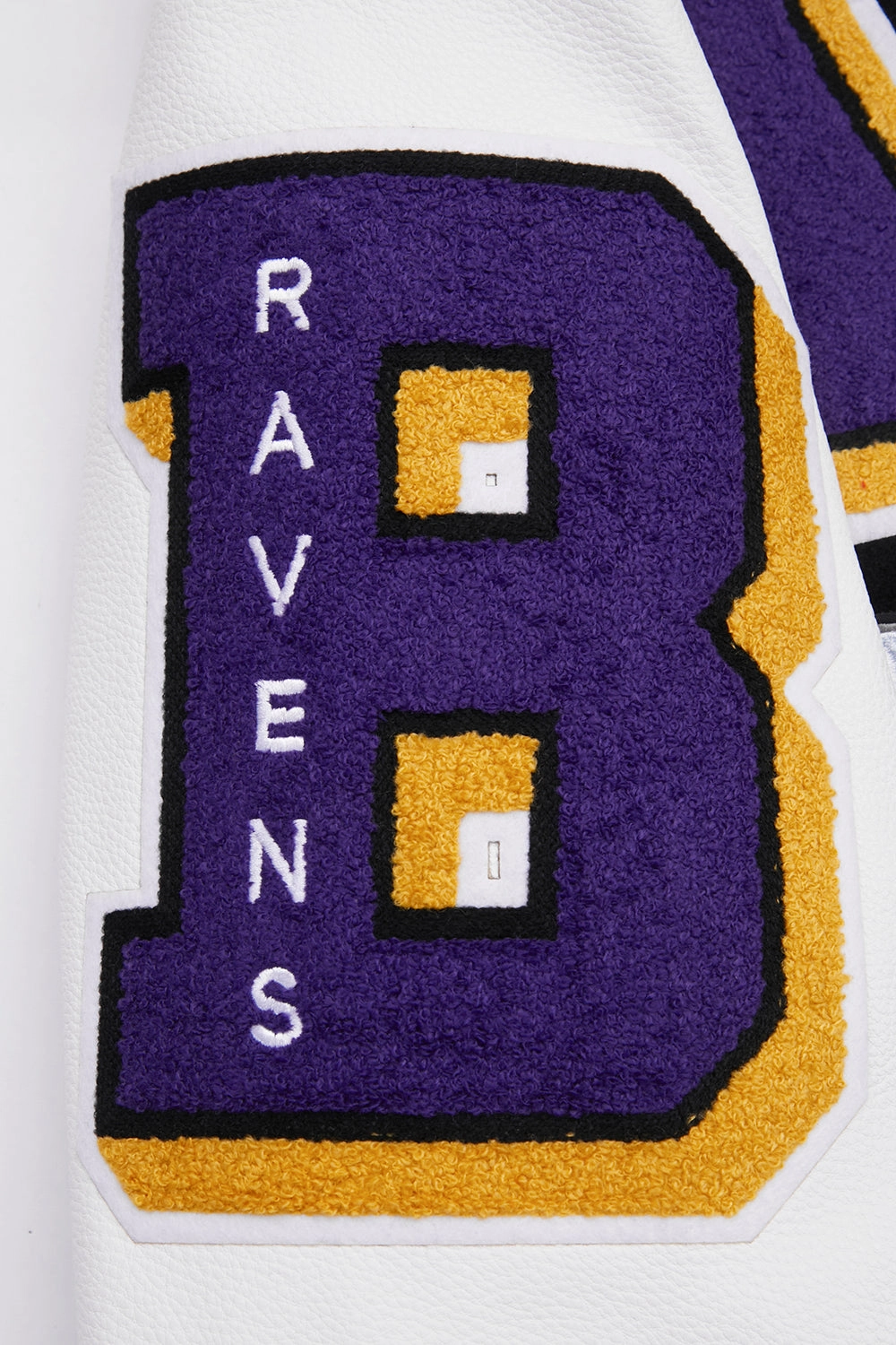 NFL BALTIMORE RAVENS MASHUP MEN'S RIB WOOL VARSITY JACKET (BLACK/WHITE)