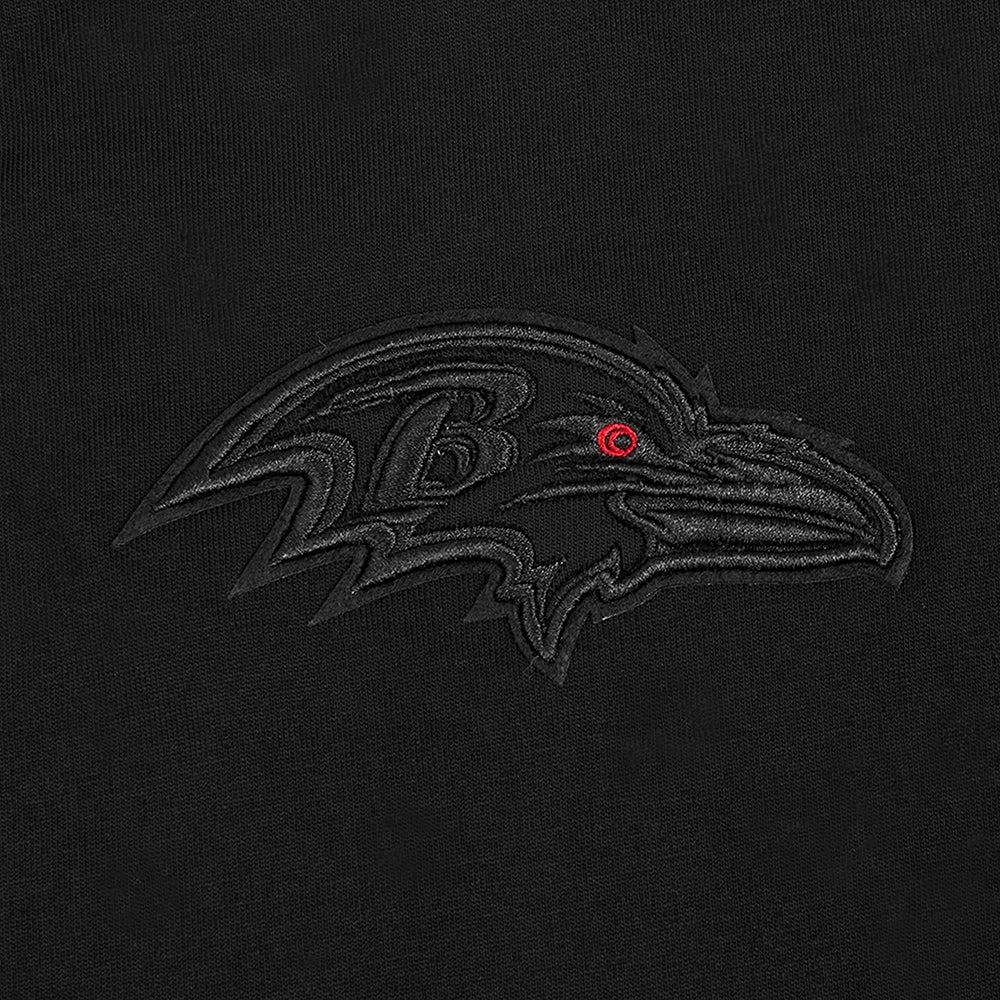 NFL BALTIMORE RAVENS NEUTRAL MEN'S DROP SHOULDER PULLOVER HOODIE (BLACK)