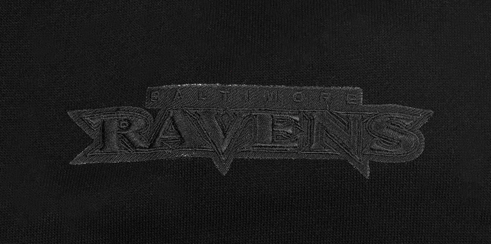 NFL BALTIMORE RAVENS NEUTRAL MEN'S DROP SHOULDER PULLOVER HOODIE (BLACK)
