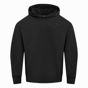NFL BALTIMORE RAVENS NEUTRAL MEN'S DROP SHOULDER PULLOVER HOODIE (BLACK)