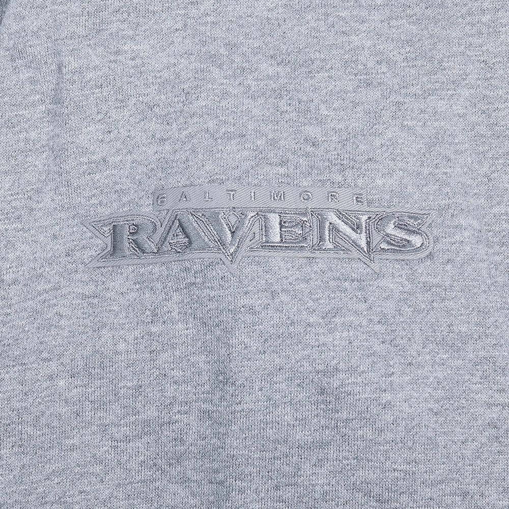NFL BALTIMORE RAVENS NEUTRAL MEN'S DROP SHOULDER PULLOVER HOODIE (DARK HEATHER GRAY)