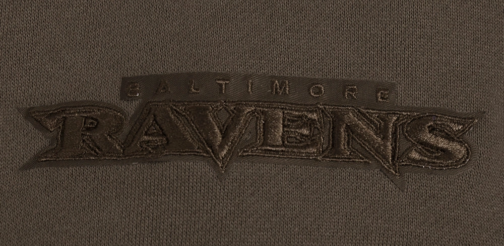 NFL BALTIMORE RAVENS NEUTRAL MEN'S DROP SHOULDER PULLOVER HOODIE (DARK TAUPE)