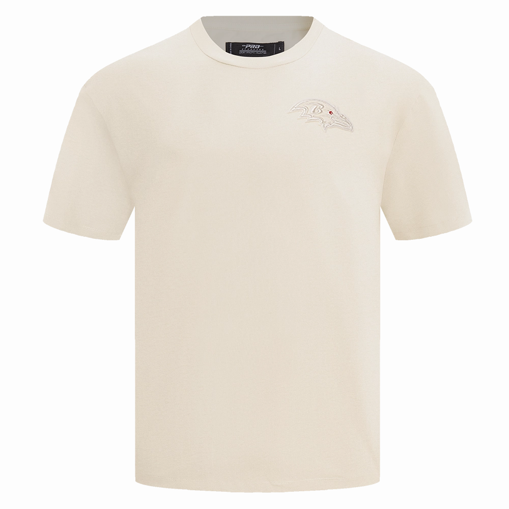 NFL BALTIMORE RAVENS NEUTRAL MEN'S DROP SHOULDER TEE (EGGSHELL)