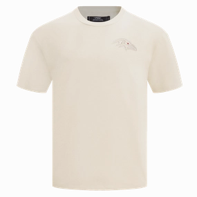 NFL BALTIMORE RAVENS NEUTRAL MEN'S DROP SHOULDER TEE (EGGSHELL)