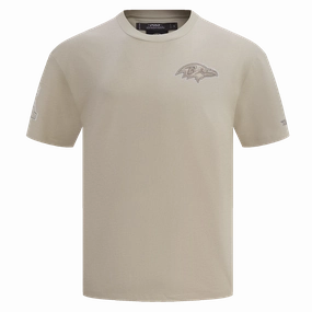 NFL BALTIMORE RAVENS NEUTRAL MEN'S DROP SHOULDER TEE (TAUPE)