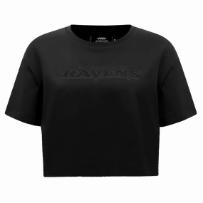 NFL BALTIMORE RAVENS NEUTRAL WOMEN'S BOXY TEE (BLACK)