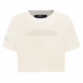 NFL BALTIMORE RAVENS NEUTRAL WOMEN'S BOXY TEE (EGGSHELL)