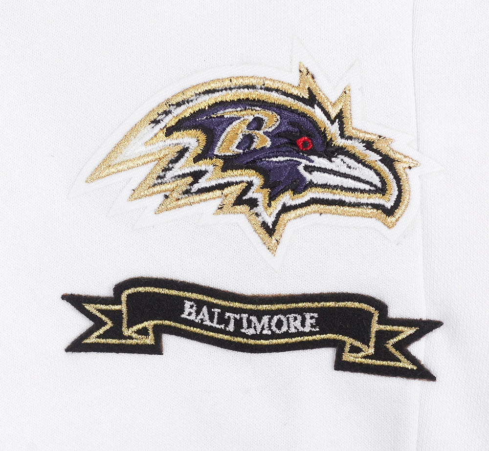 NFL BALTIMORE RAVENS PRO PREP W RIB FLEECE WOMEN'S SWEATPANT (WHITE/BLACK)