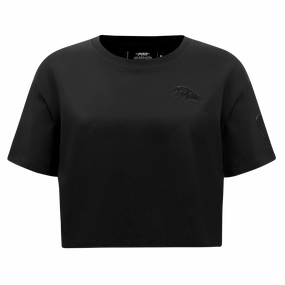 NFL BALTIMORE RAVENS TRIPLE BLACK WOMEN'S SINGLE JERSEY BOXY TEE (TRIPLE BLACK WOMEN'S)