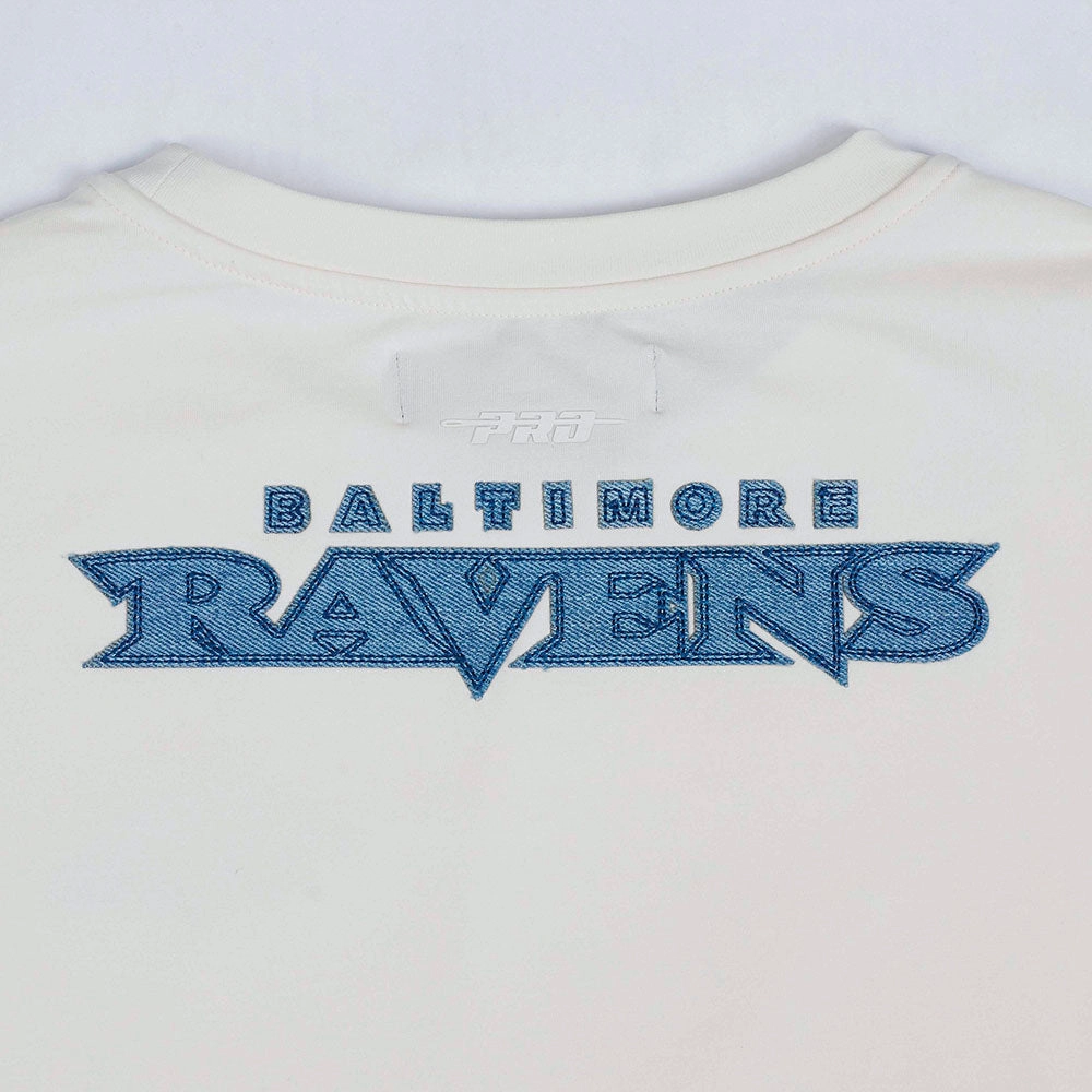 NFL BALTIMORE RAVENS VARSITY BLUES WOMEN'S BOXY TEE (LINEN)